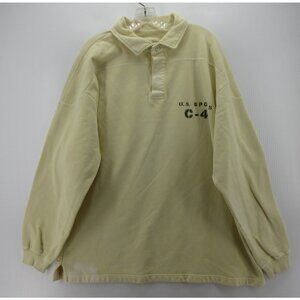 VINTAGE Gap Rugby Sweatshirt Large US Sports C-46 Polo Pigment Dyed *